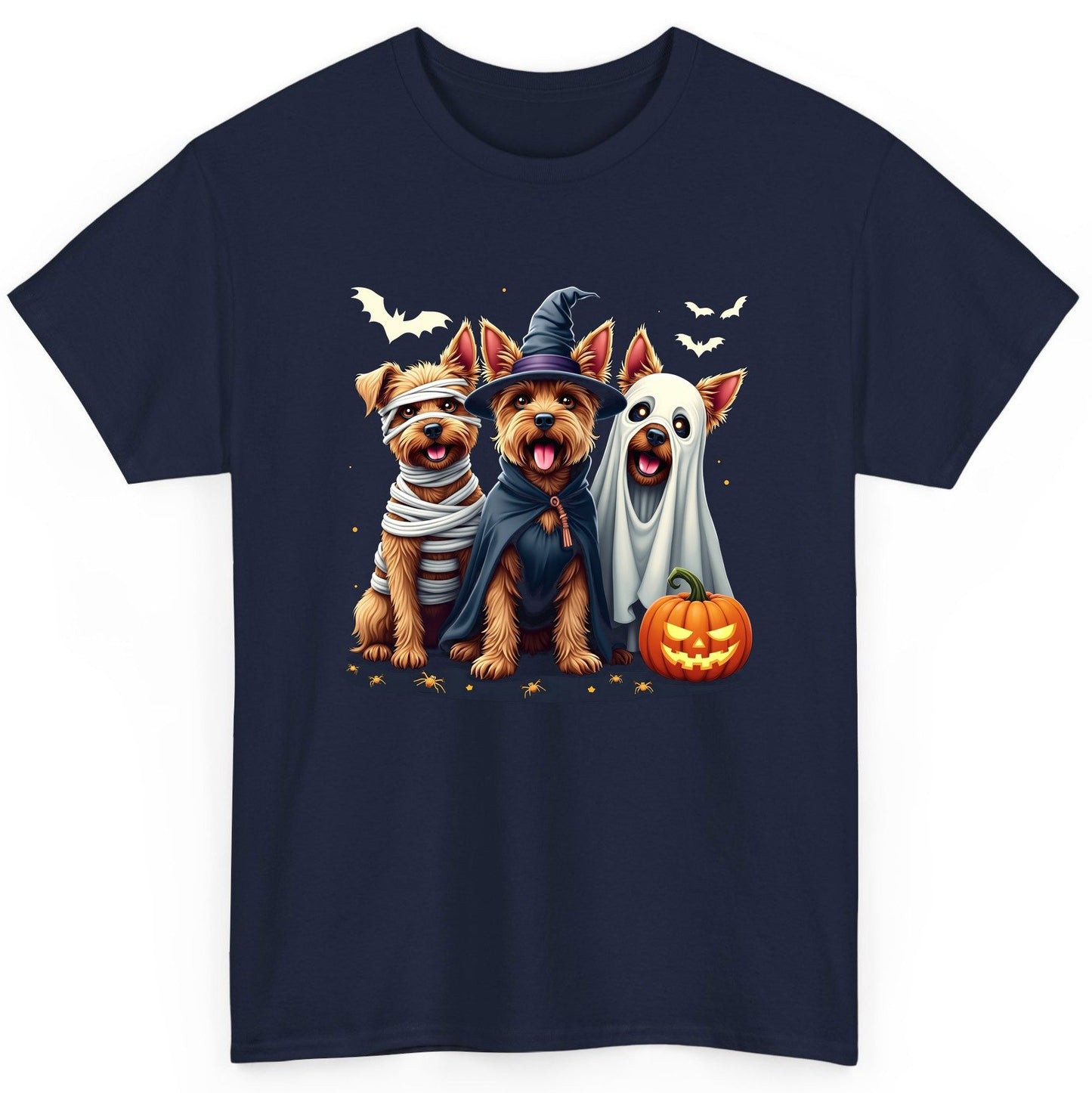 Cute Dogs Halloween Costumes dogs in Halloween costumes T-Shirt Navy product mockup