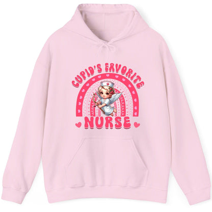 Cupid's Favorite Nurse nurse Hoodie Light Pink product mockup