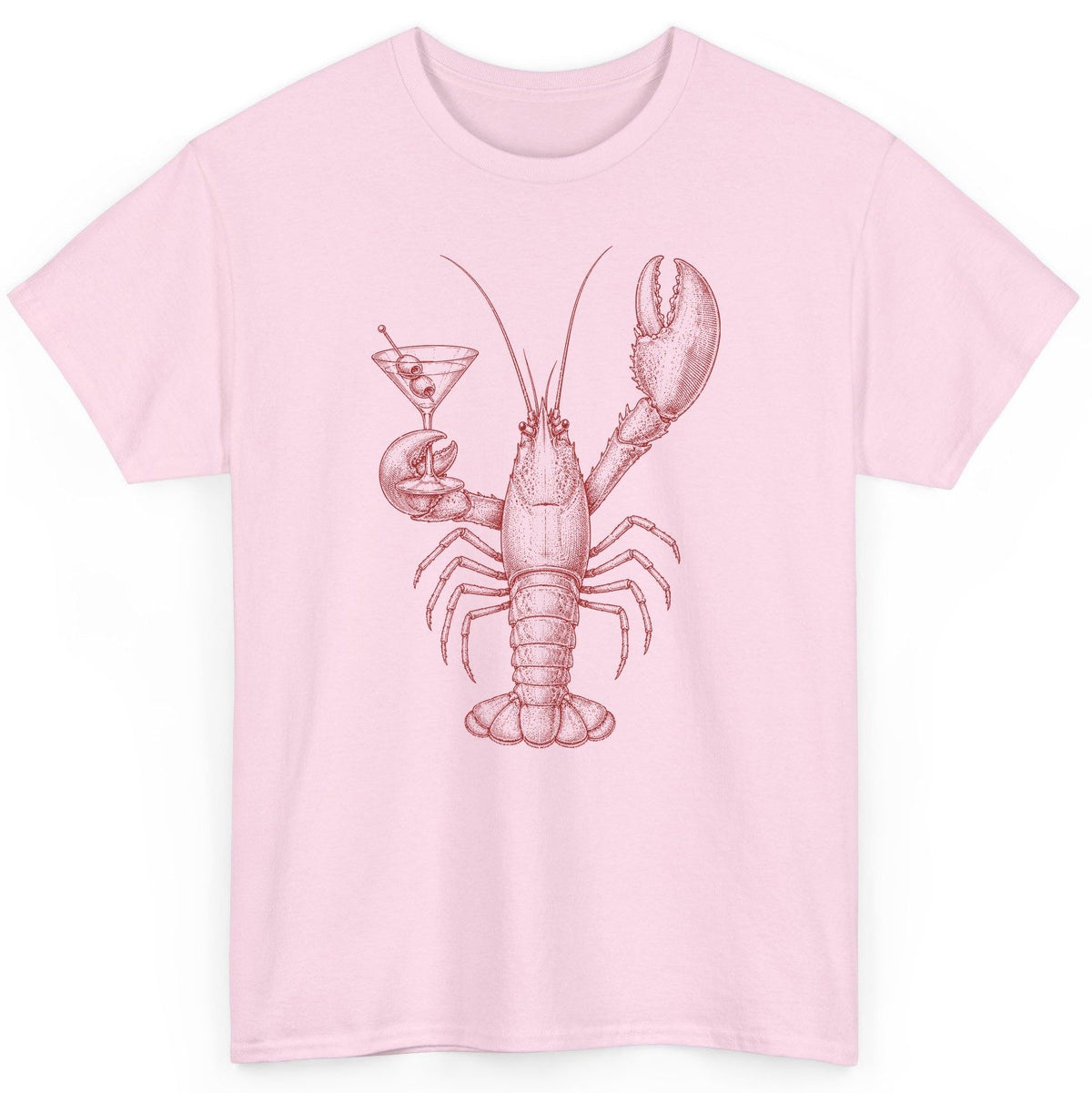 Vintage Lobster Martini lobster T-Shirt Light Pink product mockup