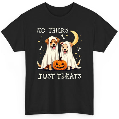No Tricks Just Treats Halloween dogs T-Shirt Black product mockup