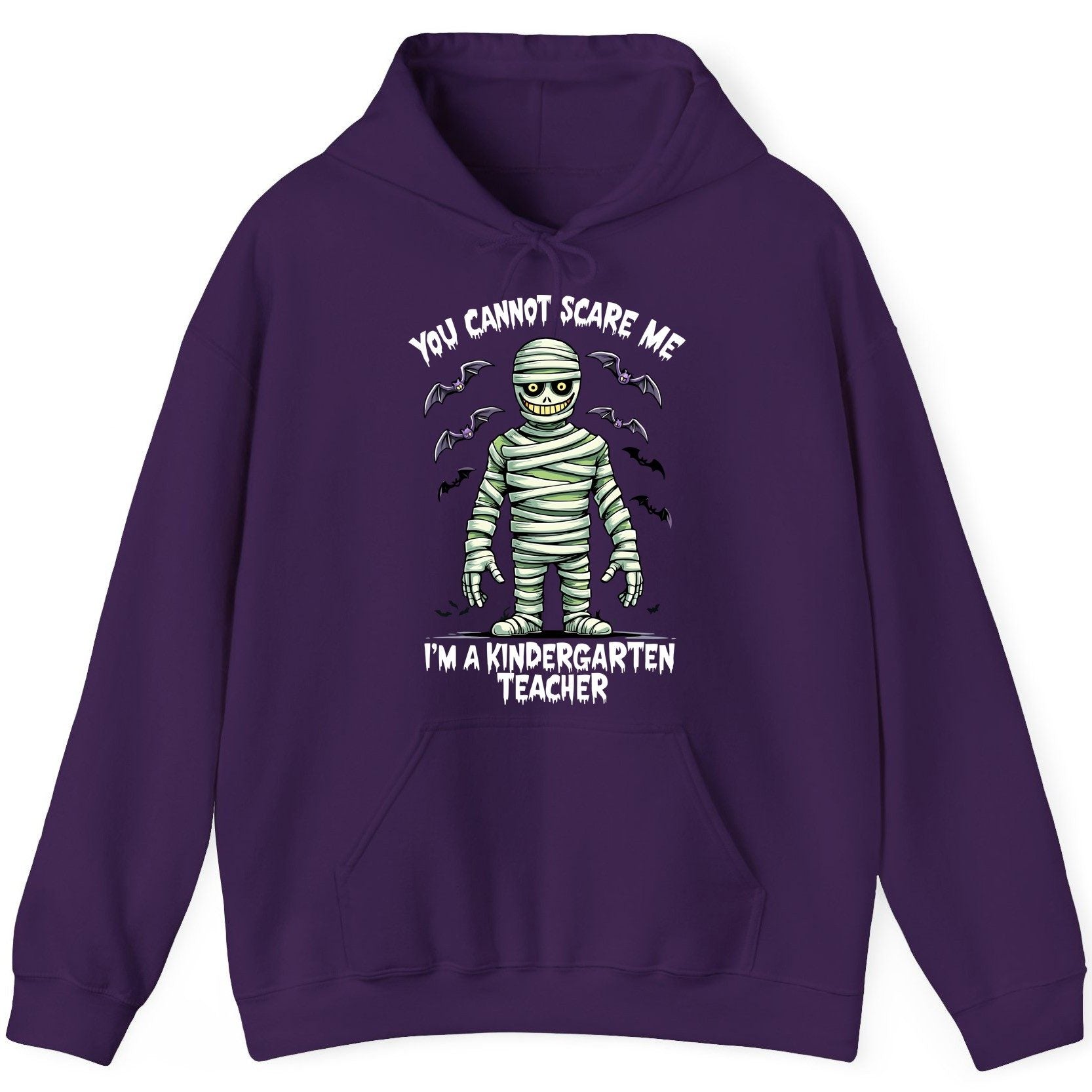 You Cannot Scare Me I'm a Kindergarten Teacher kindergarten teacher Hoodie Purple product mockup
