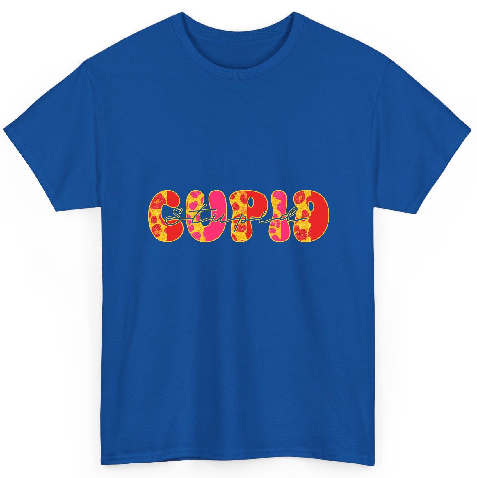 Stupid Cupid anti-Valentine's Day T-Shirt Royal product mockup