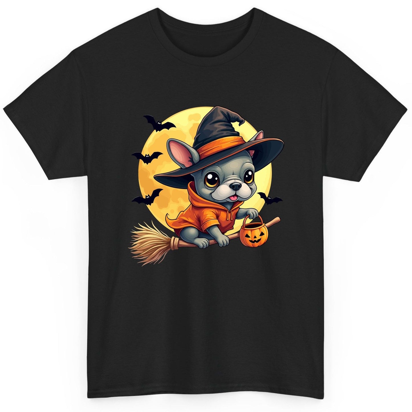 Cute Witch French Bulldog french bulldog T-Shirt Black product mockup