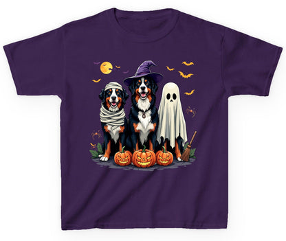 Halloween Bernese Mountain Dogs bernese mountain dog Youth T-Shirt Purple product mockup