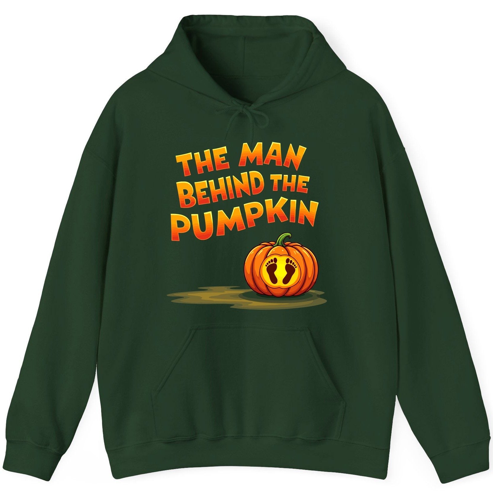 The Man Behind the Pumpkin pregnancy announcement Hoodie Forest Green product mockup