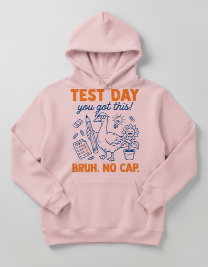 Funny Duck Test Day Encouragement Bruh No Cap Hoodie - Light Pink
