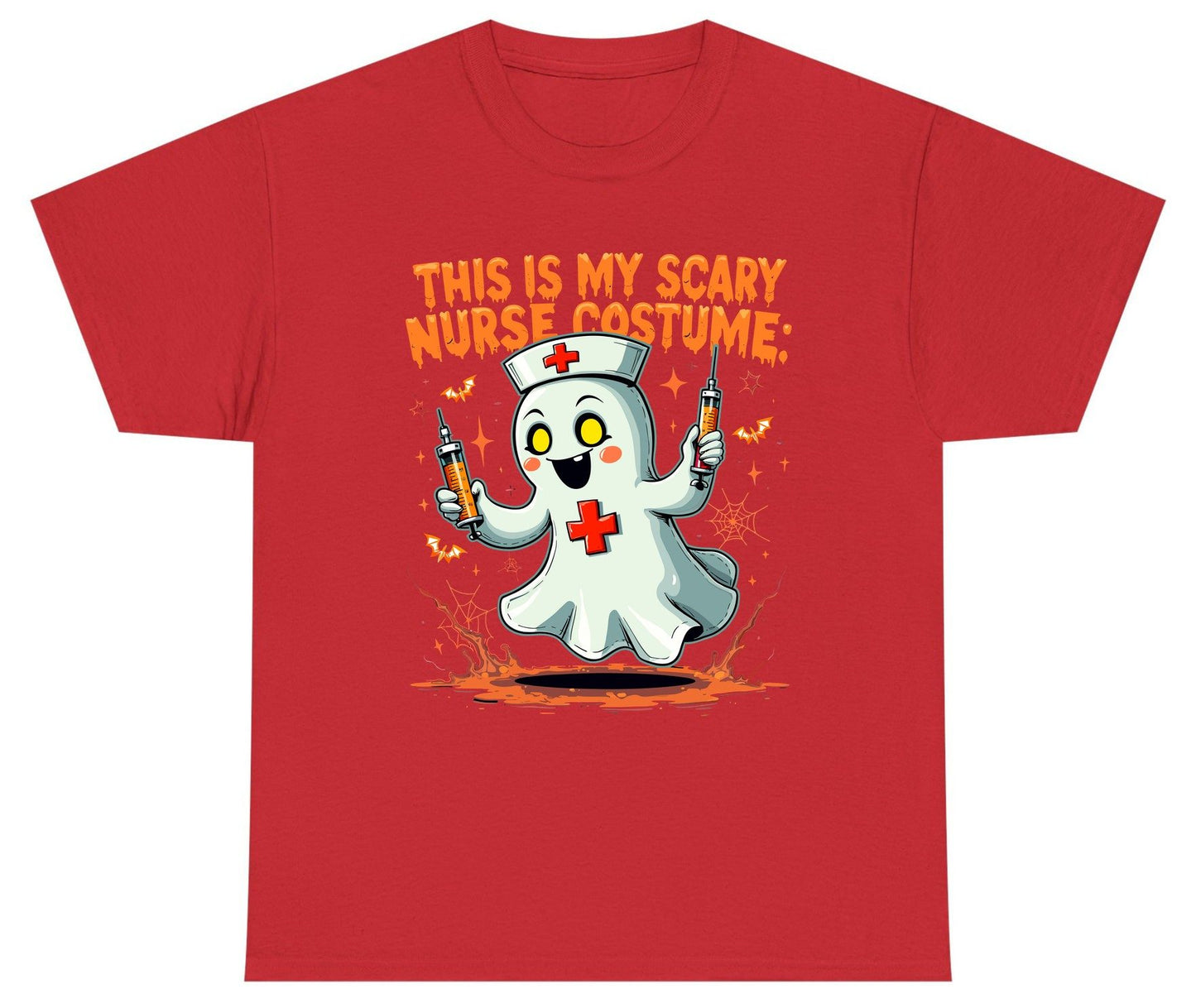 This Is My Scary Nurse Costume ghost nurse Youth T-Shirt Red product mockup