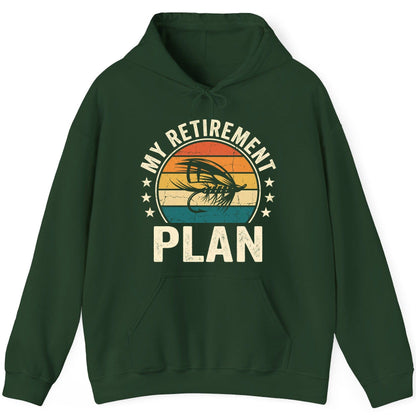 My Retirement Plan fly fishing Hoodie Forest Green product mockup