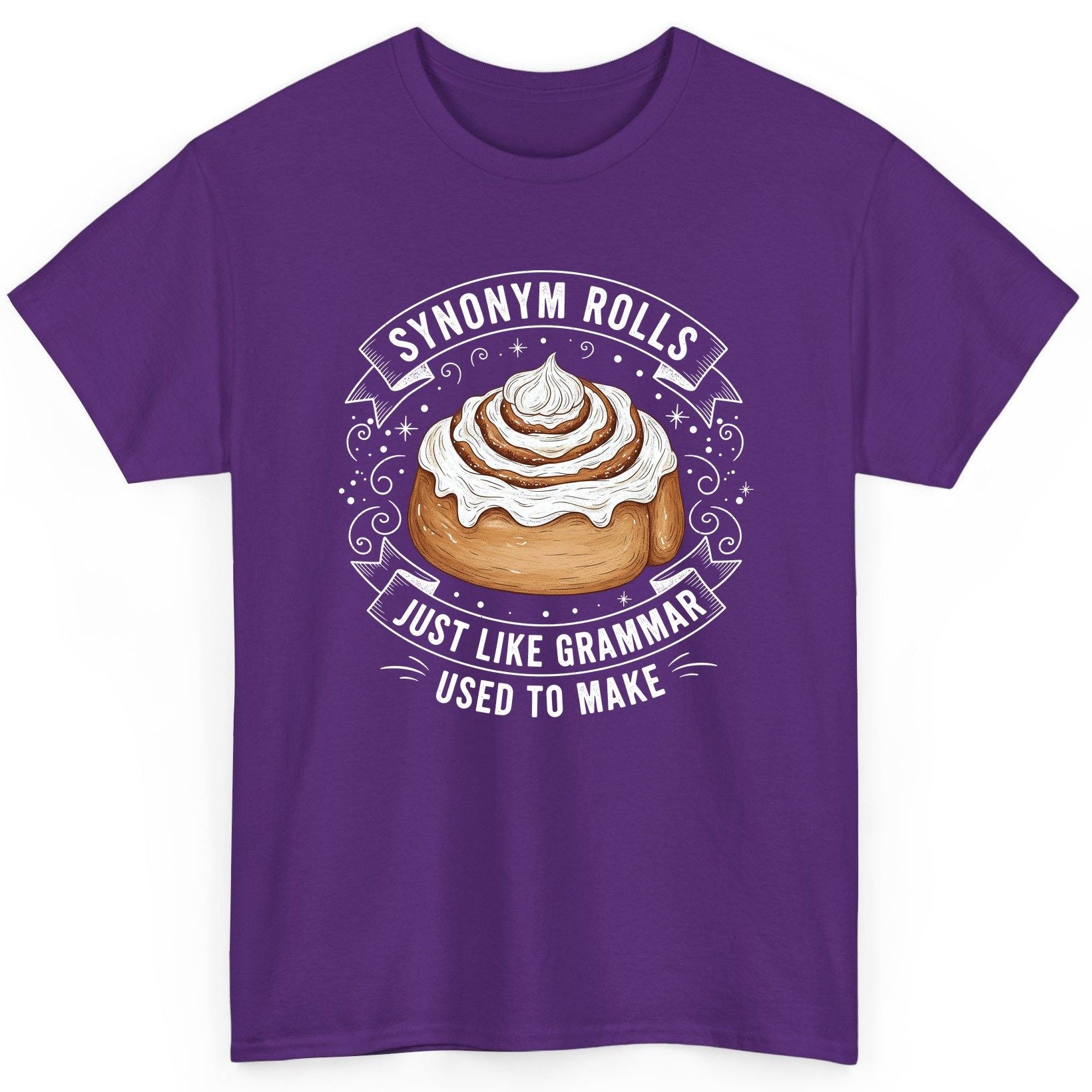 Synonym Rolls Just Like Grammar Used to Make grammar pun T-Shirt Purple product mockup