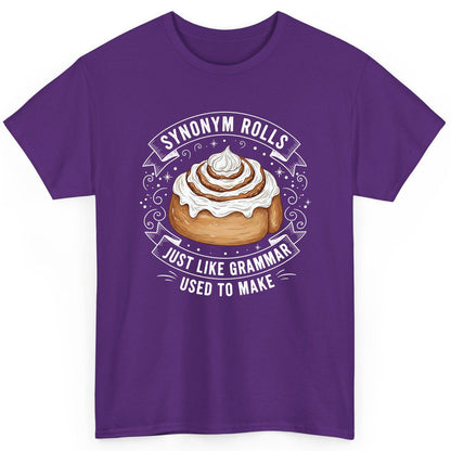 Synonym Rolls Just Like Grammar Used to Make grammar pun T-Shirt Purple product mockup