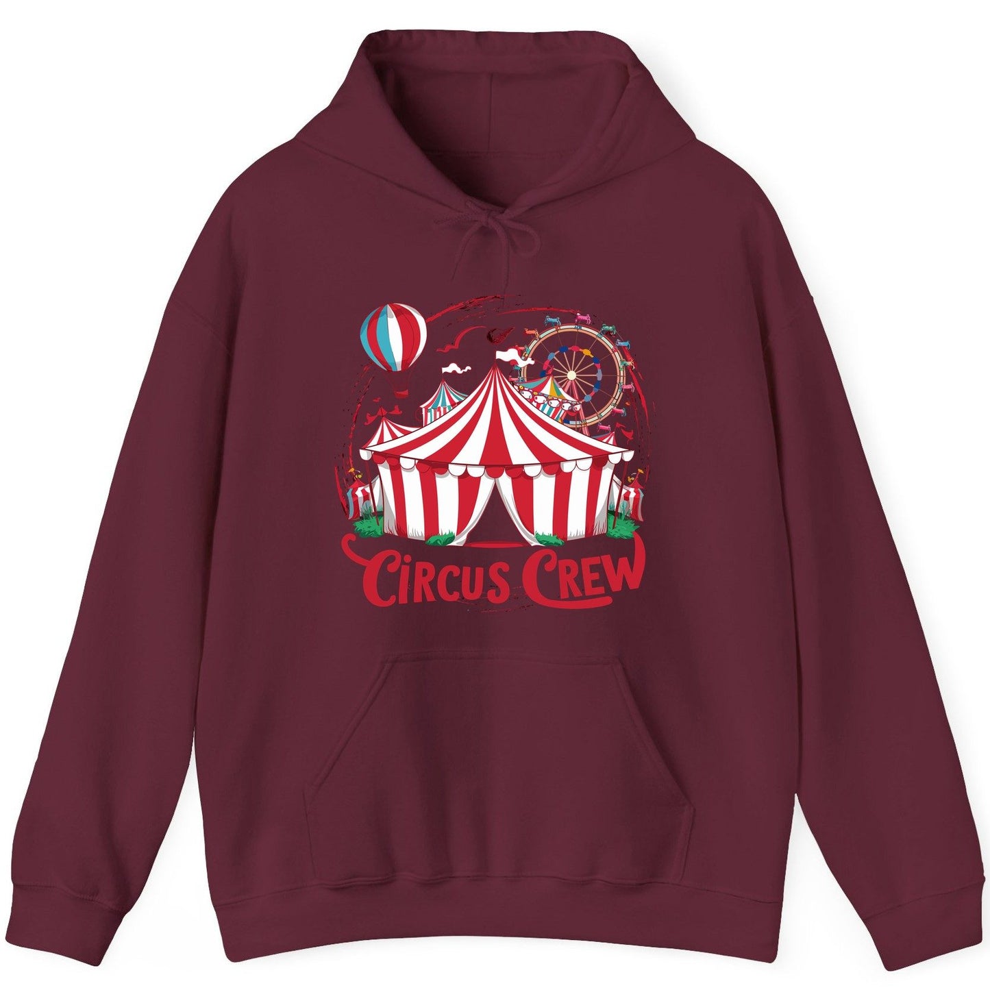 Circus Crew circus Hoodie Maroon product mockup