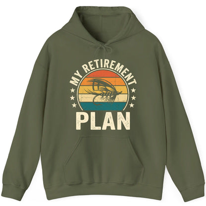 My Retirement Plan fly fishing Hoodie Military Green product mockup