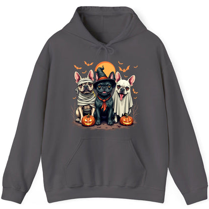 Halloween French Bulldogs Costumes french bulldogs Hoodie Charcoal product mockup