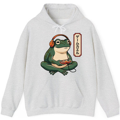 ゲームカエル gamer frog Hoodie Ash product mockup