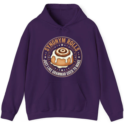 Synonym Rolls Just Like Grammar Used to Make grammar puns Hoodie Purple product mockup
