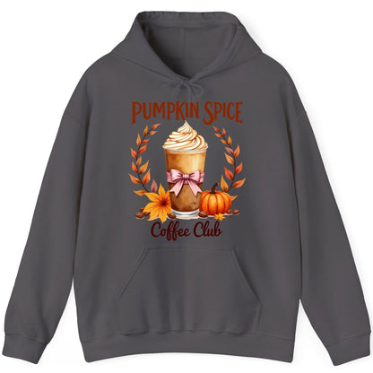 Pumpkin Spice Coffee Club pumpkin spice latte Hoodie Charcoal product mockup