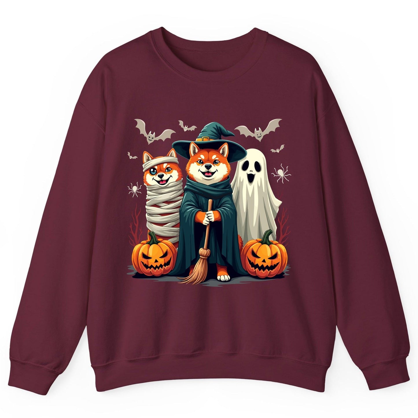 Shiba Inu Halloween Costumes shiba inu Sweatshirt Maroon product mockup