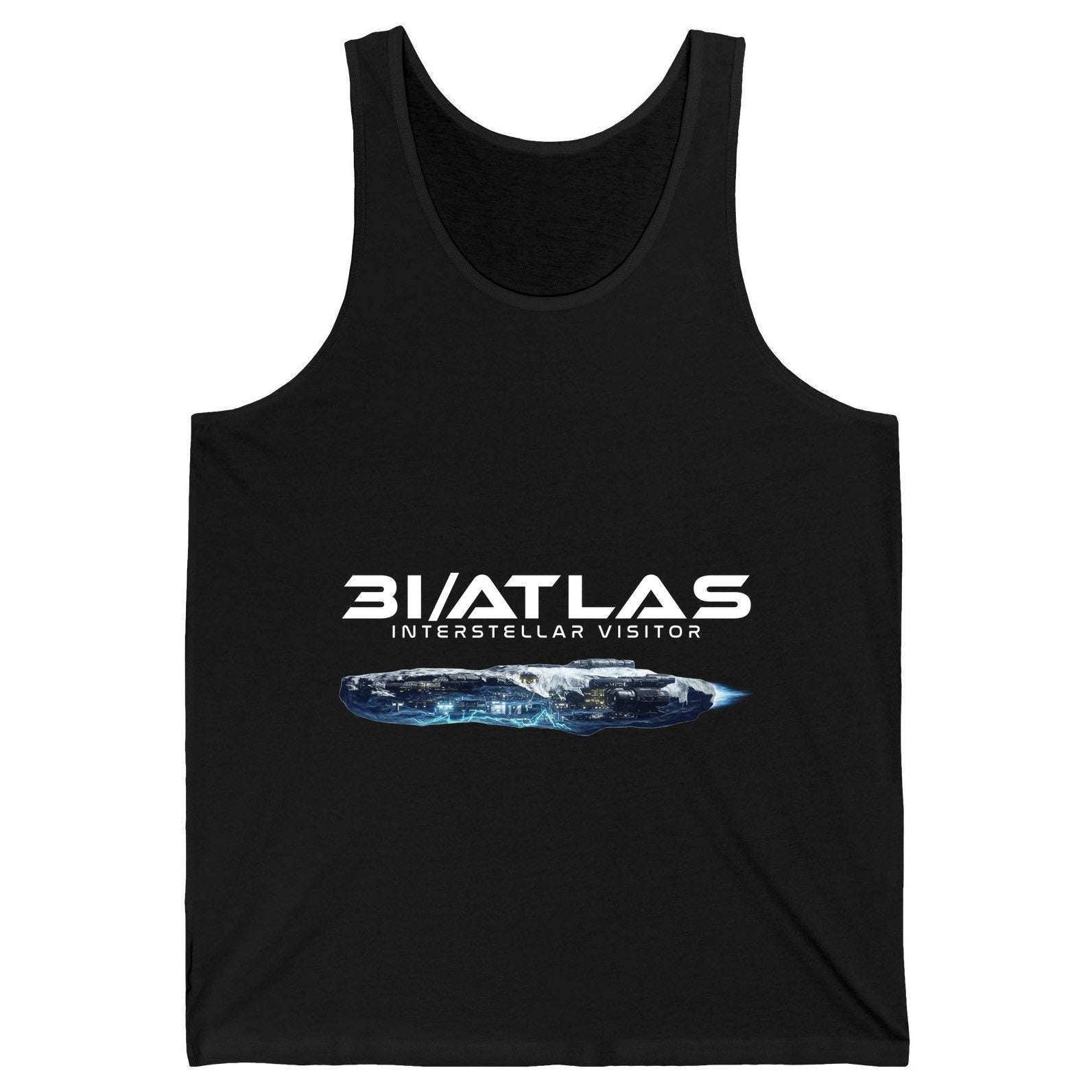 31 Atlas Interstellar Visitor sci-fi spaceship Tank Top Black product mockup