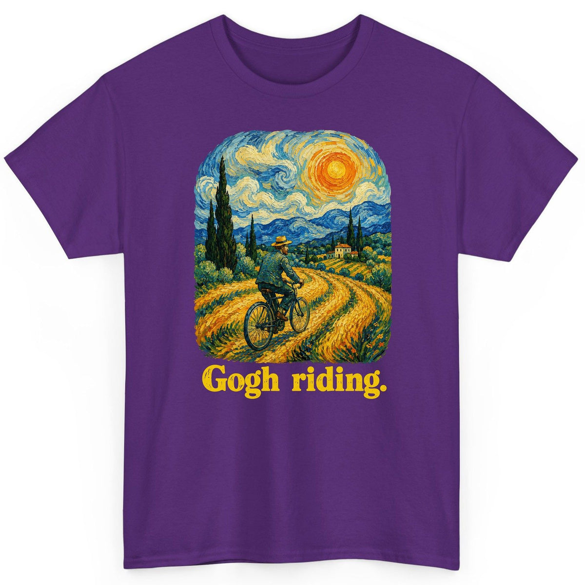 Gogh Riding van gogh parody T-Shirt Purple product mockup