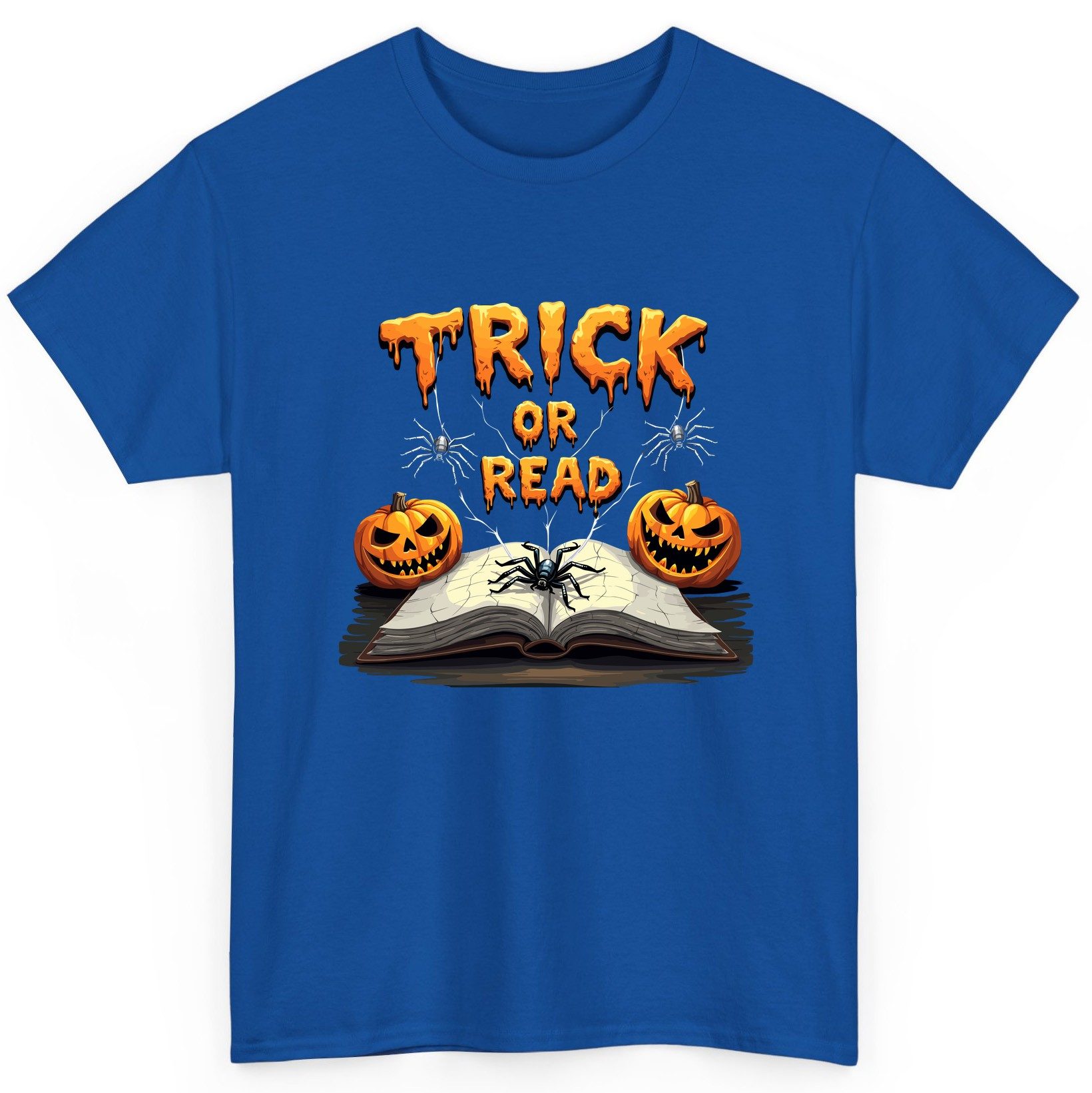 Trick or Read Halloween reading T-Shirt Royal product mockup