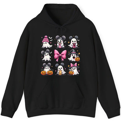 Cute Pink Halloween Ghosts Halloween ghosts Hoodie Black product mockup