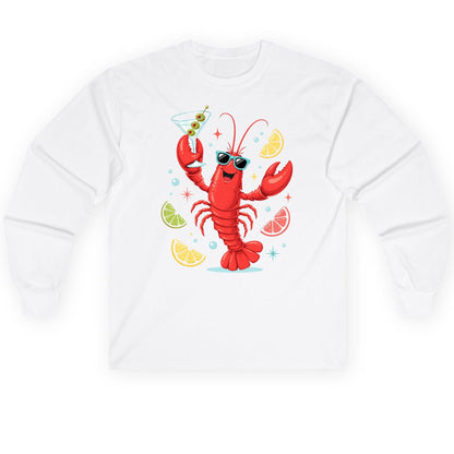 Cartoon Lobster Party lobster Long Sleeve Tee White product mockup