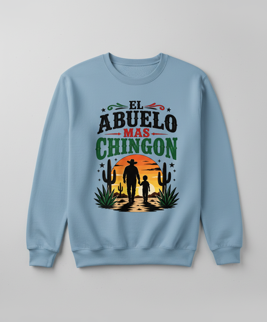 El Abuelo Mas Chingon T-Shirt for the Best Grandpa Sweatshirt - Light Blue