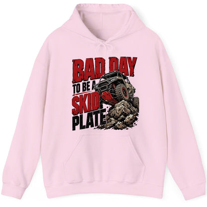 Bad Day to Be a Skid Plate Off-Roading Hoodie - product mockup - Light Pink