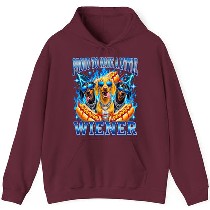 Proud to Have a Little Wiener dachshund dogs Hoodie Maroon product mockup