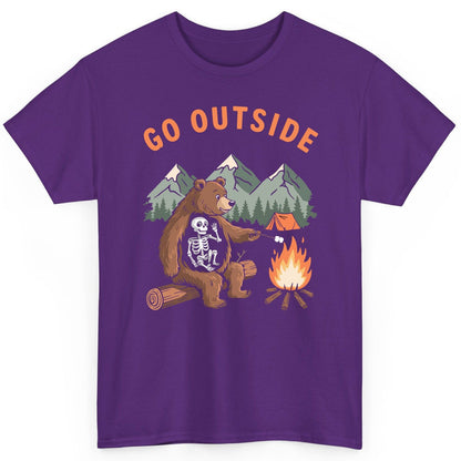Go Outside funny bear T-Shirt Purple product mockup