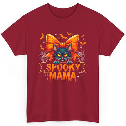 Spooky Mama black cat T-Shirt Cardinal Red product mockup