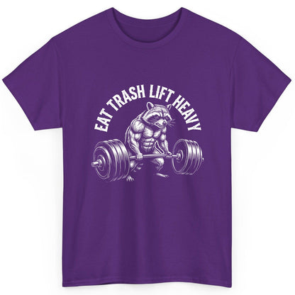 Eat Trash Lift Heavy raccoon T-Shirt Purple product mockup