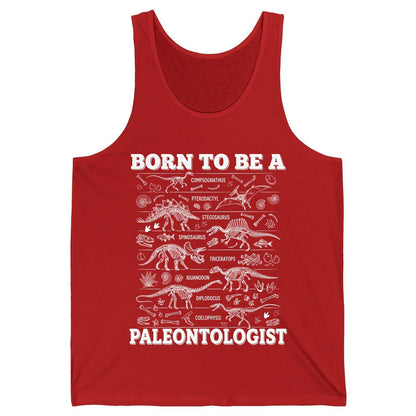 Born to Be a Paleontologist dinosaur skeletons Tank Top Red product mockup