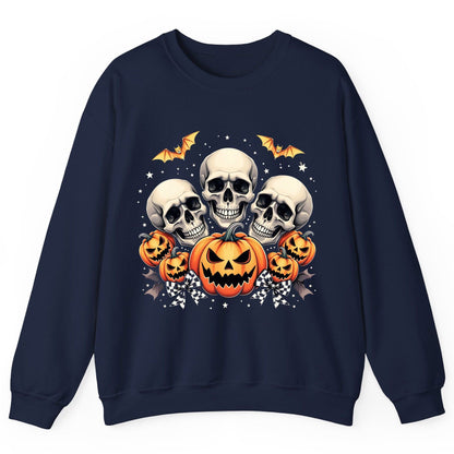Skulls and Pumpkins Halloween Halloween Sweatshirt Navy product mockup