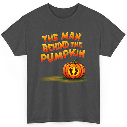 The Man Behind the Pumpkin pregnancy announcement T-Shirt Dark Heather product mockup