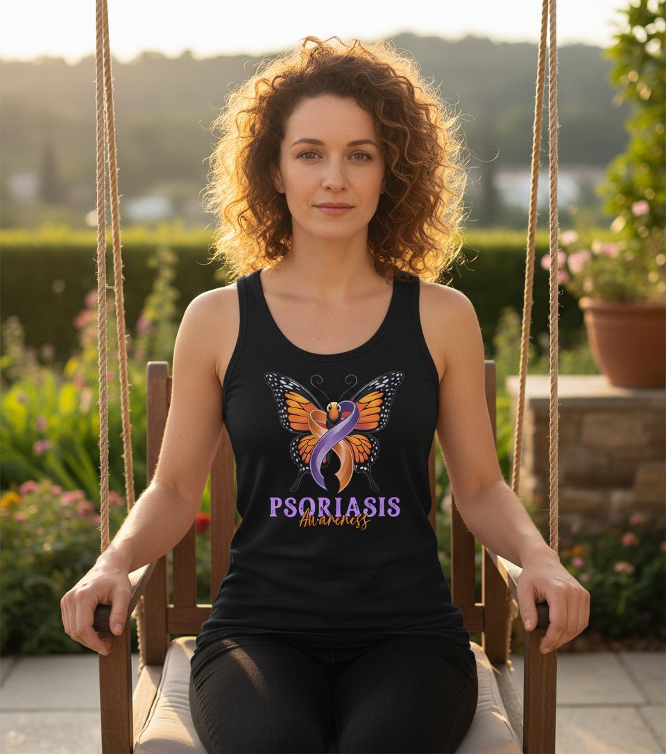 Psoriasis Awareness psoriasis awareness Tank Top Black lifestyle mockup