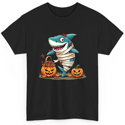 Mummy Shark Halloween shark T-Shirt Black product mockup