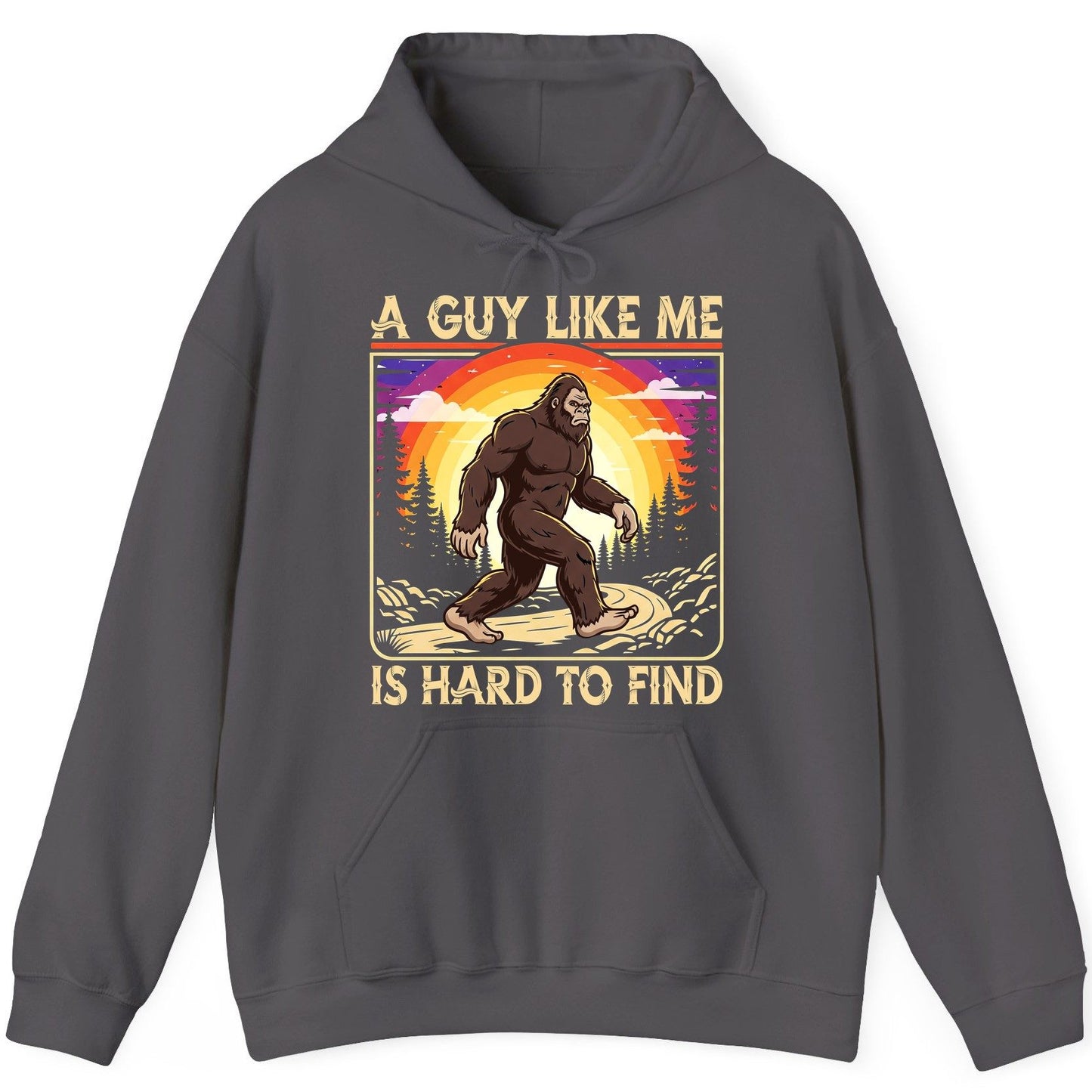 A Guy Like Me Is Hard to Find bigfoot Hoodie Charcoal product mockup