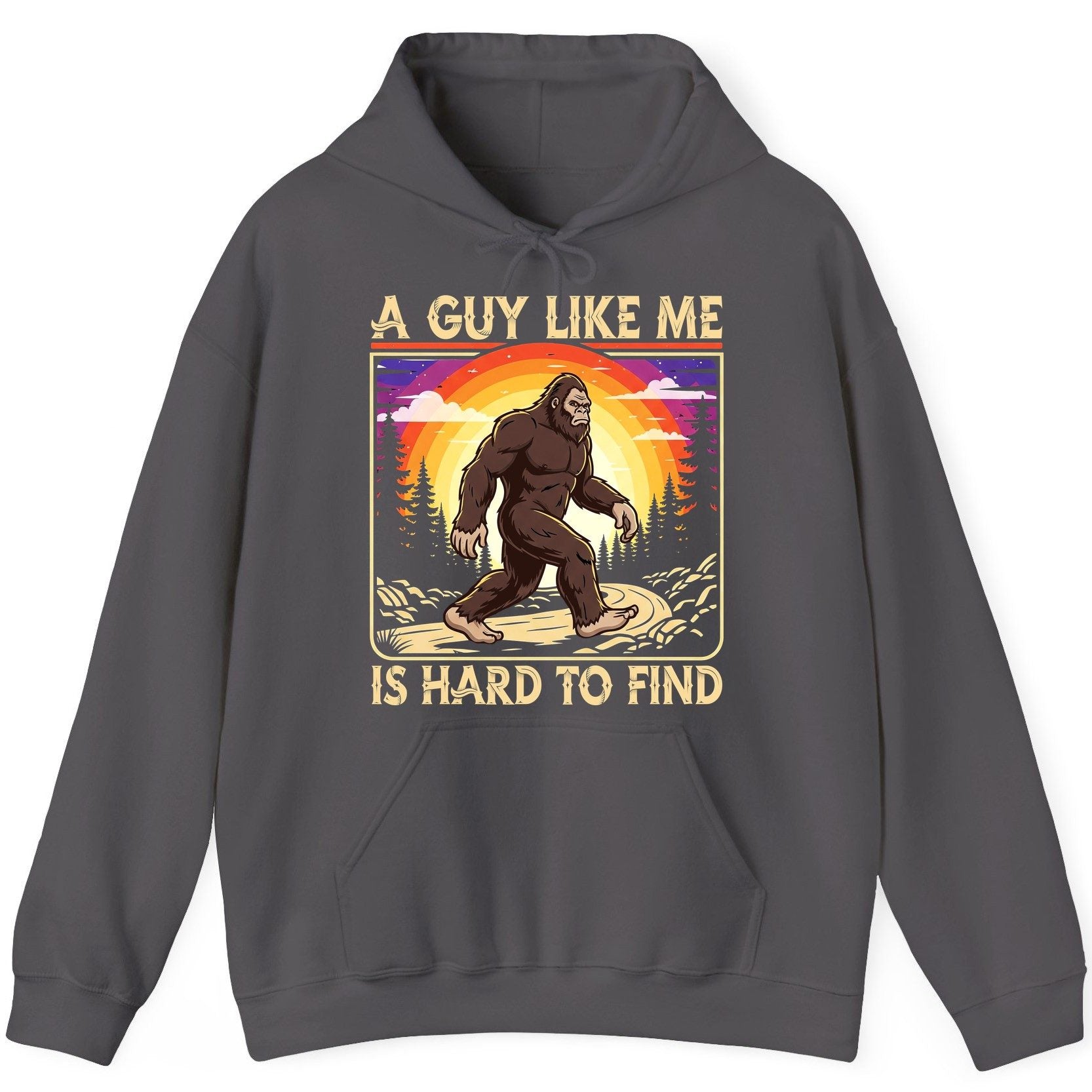 A Guy Like Me Is Hard to Find bigfoot Hoodie Charcoal product mockup