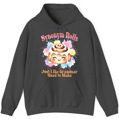 Synonym Rolls Just Like Grammar Used to Make grammar pun Hoodie Dark Heather product mockup