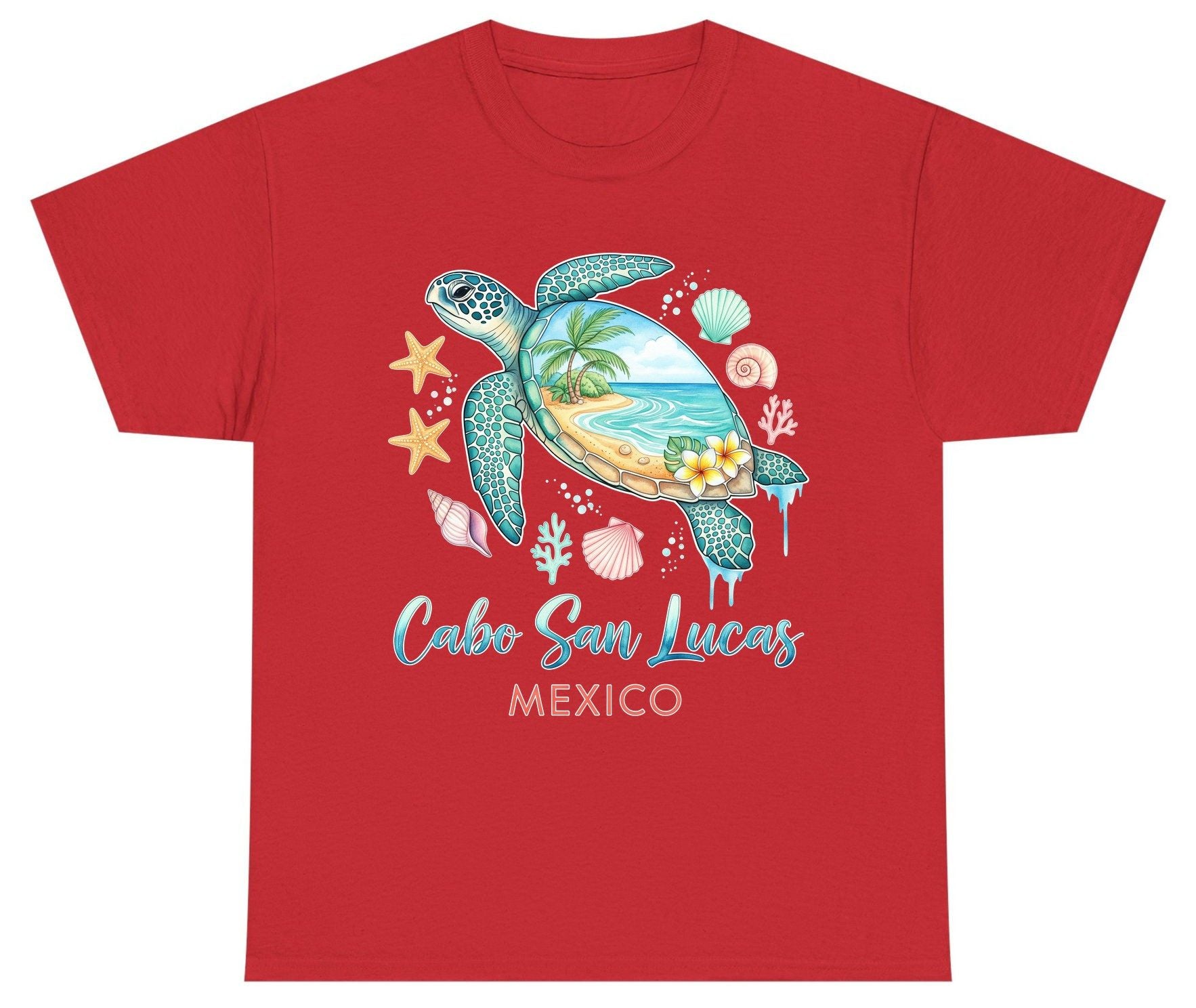 Cabo San Lucas Mexico sea turtle Youth T-Shirt Red product mockup