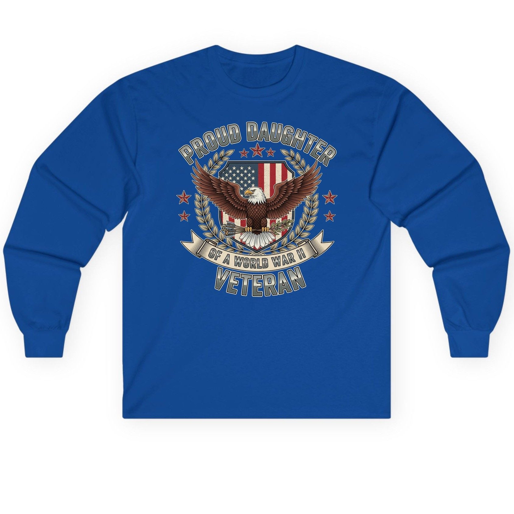 Proud Daughter of a World War Ii Veteran wwii veteran Long Sleeve Tee Royal product mockup