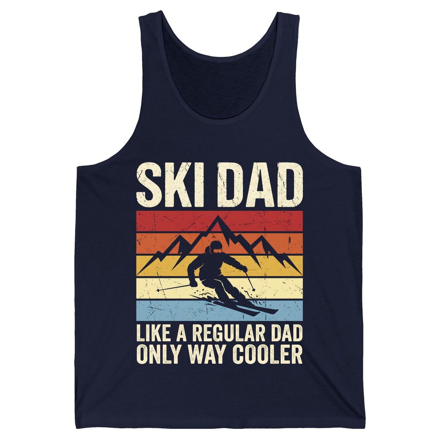 Ski Dad Like a Regular Dad Only Way Cooler skiing Tank Top Navy product mockup