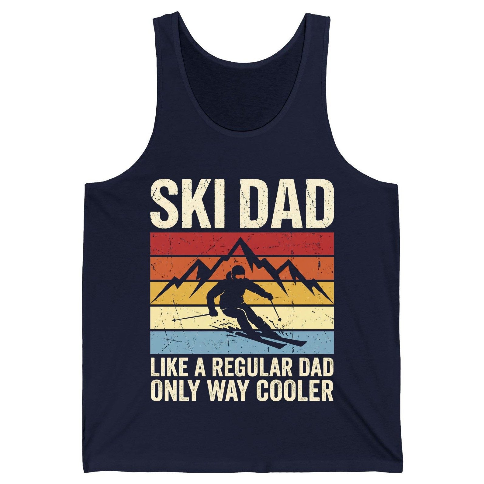 Ski Dad Like a Regular Dad Only Way Cooler skiing Tank Top Navy product mockup