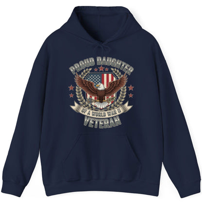 Proud Daughter of a World War Ii Veteran wwii veteran Hoodie Navy product mockup