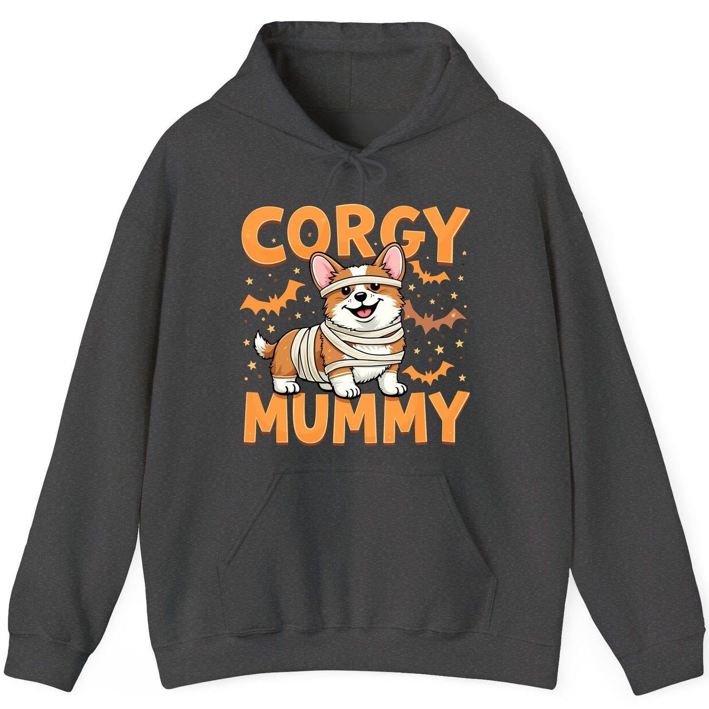 Corgy Mummy corgi Hoodie Dark Heather product mockup