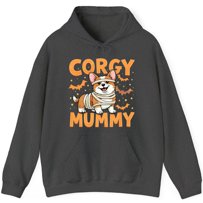 Corgy Mummy corgi Hoodie Dark Heather product mockup