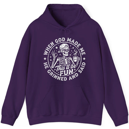 When God Made Me He Grinned and Said This'll Be FUN Hoodie - product mockup - Purple