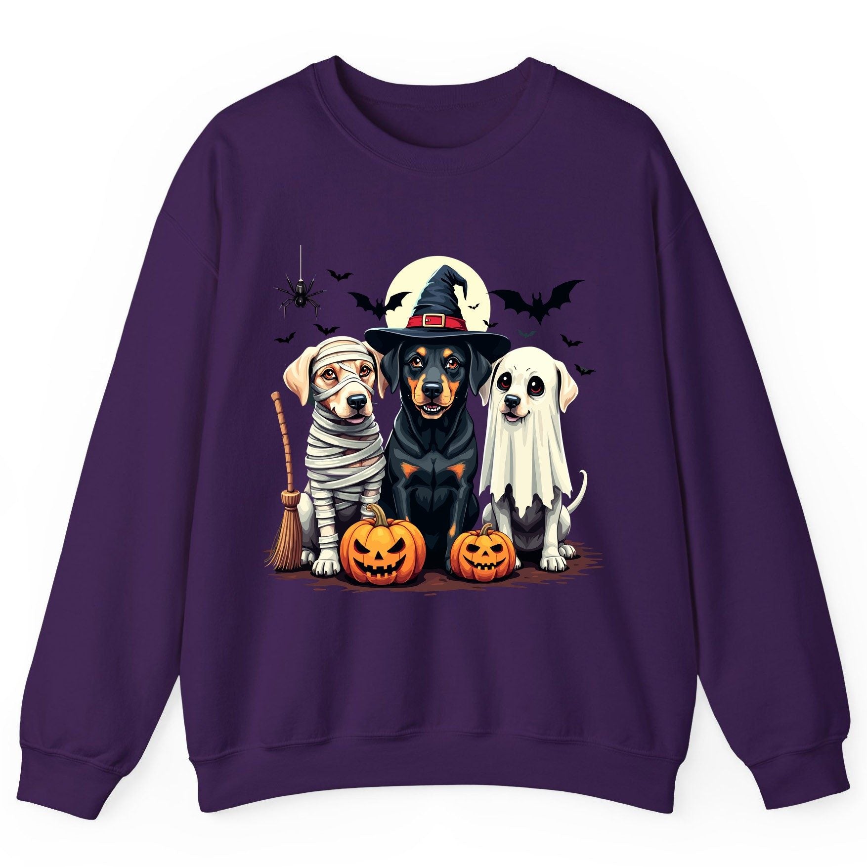 Halloween Dogs in Costumes dogs in Halloween costumes Sweatshirt Purple product mockup