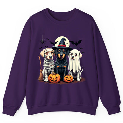 Halloween Dogs in Costumes dogs in Halloween costumes Sweatshirt Purple product mockup
